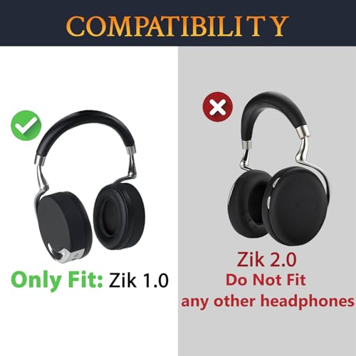 SOULWIT Almohadillas de Repuesto para Auriculares Inalámbricos Bluetooth Parrot Zik 1.0, Almohadillas de Oído con Cuero de Proteína Suave y Espuma de Memoria de Alta Densidad - Negro miniatura 2