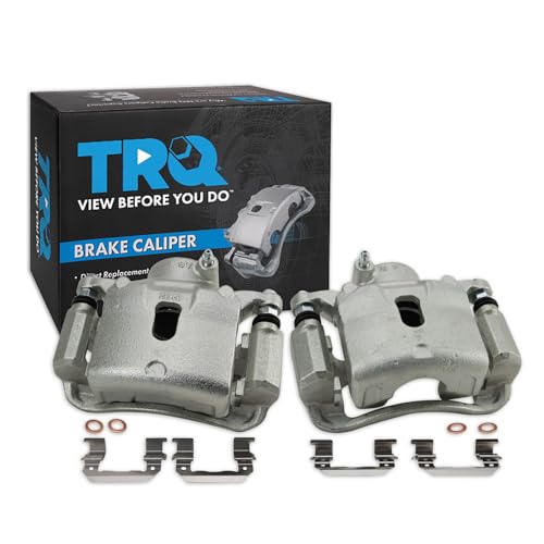Image of TRQ Front Driver and Passenger Side Brake Caliper Set Caliper Brackets Compatible with 2013-16 Hyundai Veloster Turbo