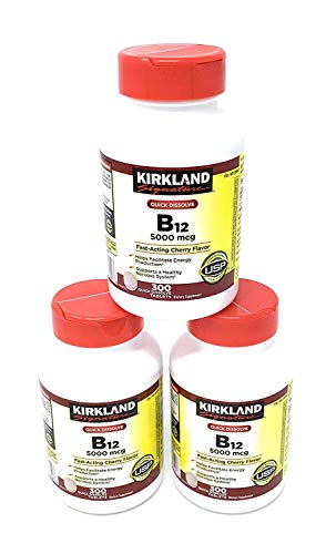 Kirkland Signature Sublingual B-12 5000 mcg, 3 Bottles (300 Tablets)