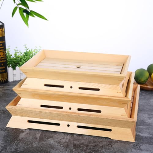 Plato de sushi de madera Uonlytech 34x24 cm doble cara miniatura 4