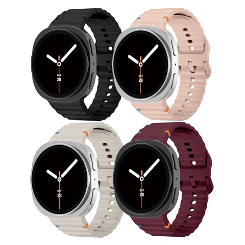 Bracelet Galaxy Watch 8 sans espace en silicone souple 44mm 40mm pour le sport - Lot de 4