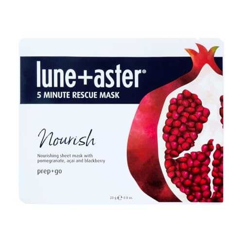Lune+Aster 5 Minute Rescue Mask - Hydrate | Deeply Hydrating Sheet Mask with Hyaluronic Acid, Coconut, Argan and Avocado Oils. Made in Korea.