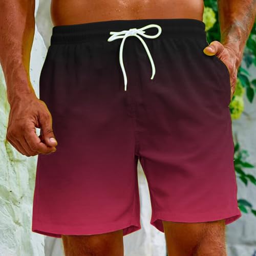 Mens Swim Trunks Shorts Gradient Drawstring Stretch Waist Outdoor Athletic Shorts for Summer Vacation or Beach Wear3