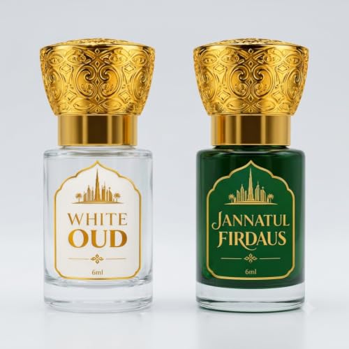 White Oud & Jannatul Firdaus Attar for Men and Women 6ml Each Non-Alcoholic Attar - Image 2