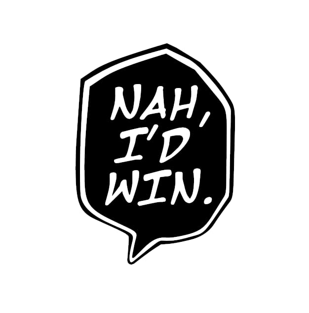 5in Jujutsu Kaisen Nah, I'd Win. White Vinyl Sticker for Trucks, Cars, laptops, & More. (Black)