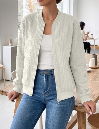 Image of Zip Up Sweatshirts for Women Casual Outfits Cardigan Outerwear Trendy Winter Jackets Coat