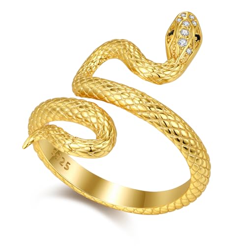 Bague serpent bague pour femme en argent sterling 925 ajustable vintage ouvert
