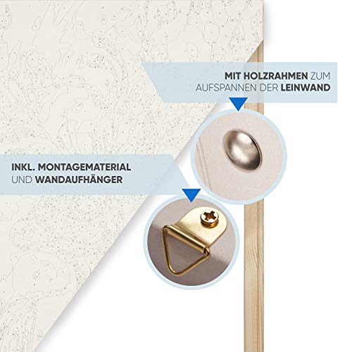 MARPL Malen nach Zahlen mit Rahmen - Motiv Löwe Bunt 40x50cm - Painting by Numbers mit Leinwand, Pinsel, Acrylfarben und… – Bild 7