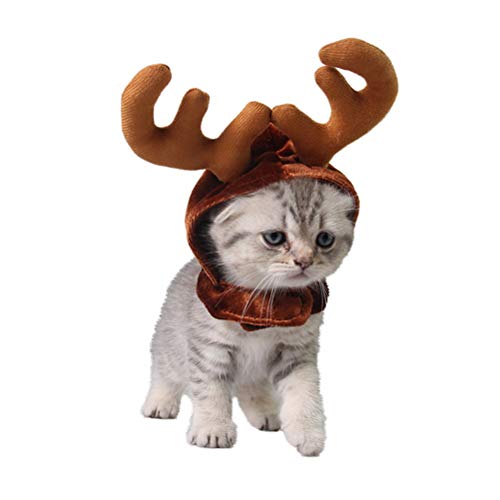 Gorro navideño para mascotas con cuernos Amosfun miniatura 1