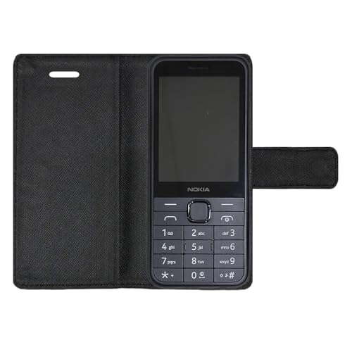 Image of ZAOMA Diary Type Flip Flap Case Cover Compatible for Nokia 220 4G 2024 DS - Model No. : TA-1617 (NK2204G R5BLK)