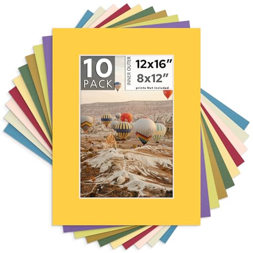 Mat Board Center, Pack of 10, 12x16 Mixed Color White