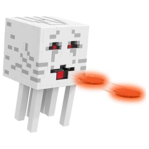 Mattel Minecraft Toys | Fireball Ghast Figure with 10 Shooting Discs | Video-Game Collectible | Gifts for Kids and Fans