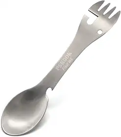 PSKOOK utensílio para acampamento de esportes de aço inoxidável com garfo para colher de faca abridor de lata 5 em 1 talheres multifuncionais