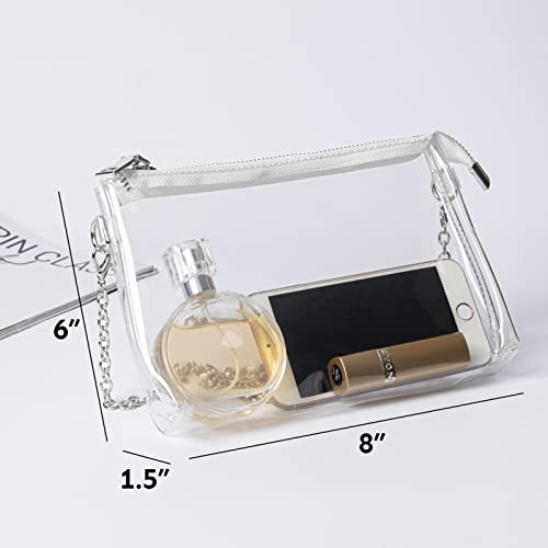 Image of Lorbro Clear Purse for Women Stadium Approved, Clear Crossbody Bag with Zipper Closure, Transparent Purse for Concert Sports