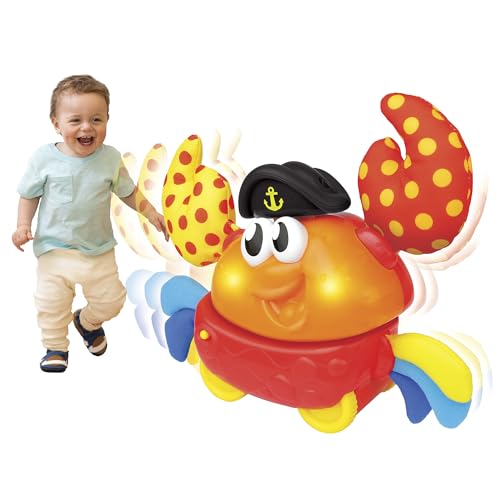 Image of Winfun: Shakin 'N Wobble Crab - Lights & Sounds Motion Toy, Button Activated Sideways Crab Walk, Flashing Lights, Sensory Toy, Baby Toddler Ages 9mo+