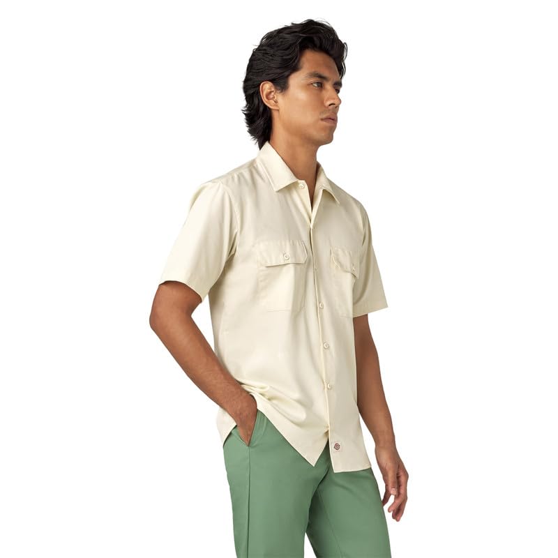 Image of Dickies Men's Short Sleeve Work Shirt - Durable Twill Button Down Shirts for Men, Lightweight Uniform for Daily Wear