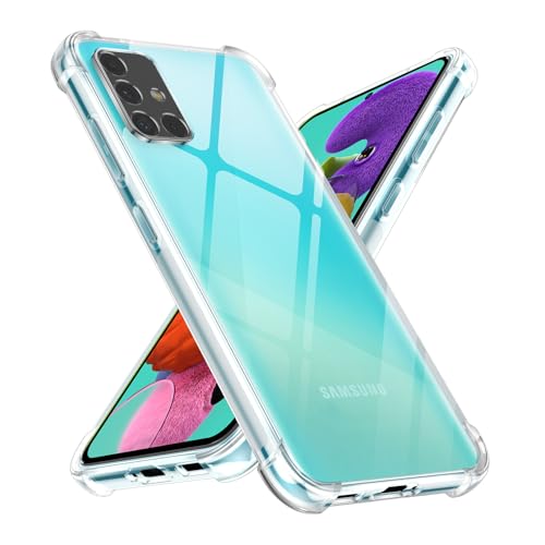 Yxnvixn Clear Case for Samsung Galaxy A51 4G Case Advanced Airbag Drop Protection Cover Anti-Yellowing Anti-Scratch Transparent Soft Shockproof TPU Bumper Phone Case for Samsung A51 4G 6.5 Inch