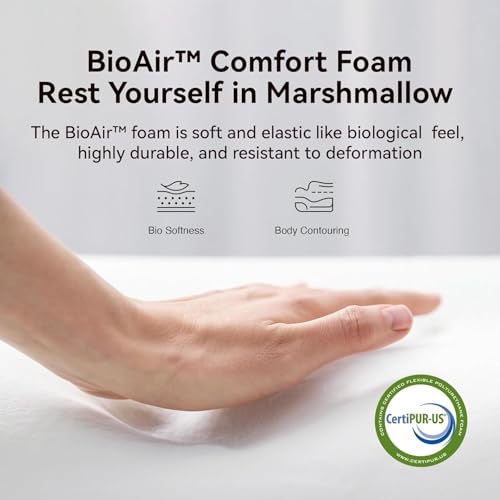 Image of Novilla 6 Inch Queen Mattress, Hybrid Queen Size Mattresses with BioAir Comfort Foam for Pressure Relief, Medium Plush Colchones with Innerspring CertiPUR-US Certified Mattress in a Box