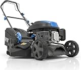 Hyundai Tondeuse à Gazon Thermique Autotractée Noire 43 cm, Moteur 139 cm3 3,7 CV 4 Temps, Coupe 4-en-1 Mulching, Carter Acier, Garantie 3 Ans - HYM17150SPX