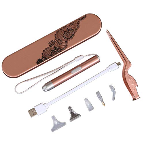 Napacoh Diamant-Malbohrstift Mit LED-Licht, Diamond Painting Stift Mit Licht, Leuchtender DIY-Stickpinzette, Punktbohrstift, Charm Diamond Painting Tool Kit Roségold Cover