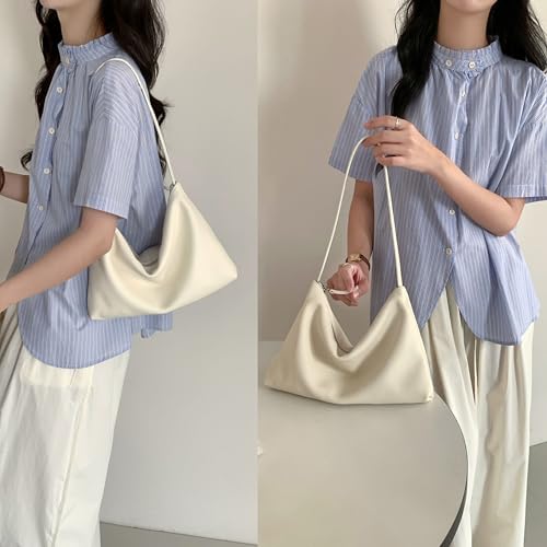 DAILANDO Genuine Leather Shoulder Bag for Women Slim Lightweight Hobo Purse And Casual Tote Handbags2