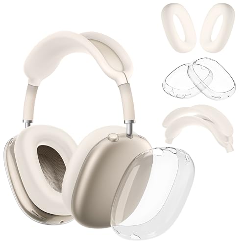 Seltureone Coque Compatible pour AirPods Max 2/1 Earpads, Earcup Cover Protector, Housse de Protection en Silicone pour écouteurs AirPod Max 2/1 Earpads -...