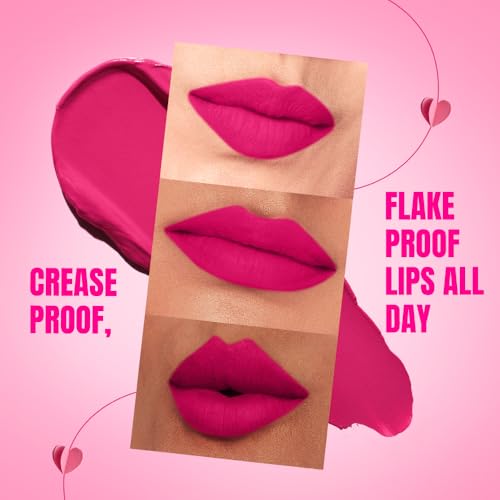 Image of Elle18 Matte Max Liquid Lipstick - Pink Portrait, for Smooth Lips, with Hyaluronic Acid & Vitamin E, Blur Matte Finish, Transferproof & Smudgeproof - 6ml