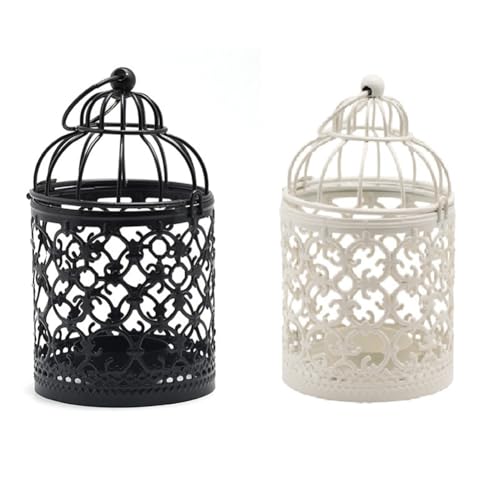 Buhdjfnke Beiou Decoración Linterna Marroquí Taihua Candelero Decoración Negro+