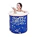 Produktbild Sunjun& Kunststoff Falten Badewanne Erwachsene Kind Kind Badewanne Ohne Abdeckung Home Bad Produkte Dunkelblau Eingebaute Kissen Tragen/Schmutzig / Haltbar/Leicht Zu Reinigen (65 * 70 cm, 70 * 70