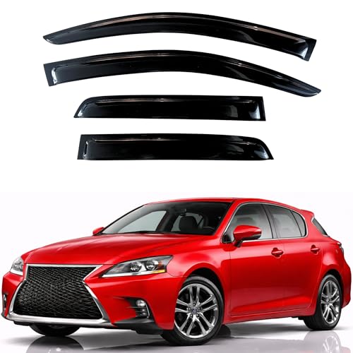Image of KPY Rain Guards Fit for 2011-2017 Lexus CT200H, Out-Channel Window Visors Vent Wind Deflectors 4PC, Car Accessories for 11-17 Lexus CT200H