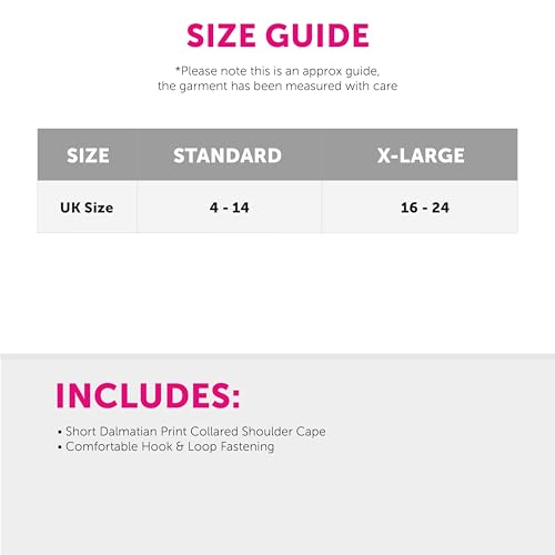 Dalmatian Print Cape Halloween Book Week Fancy Dress Costume - Adults Printed Shortline Cape with Velcro Fastening