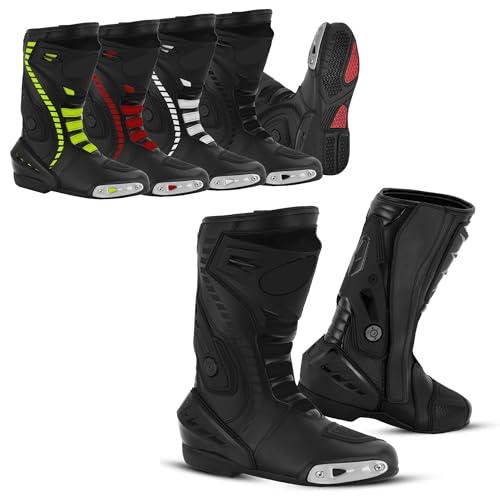 Zapatos de Moto para Hombre (Negro, Sistema tallas calzado EU, Adulto, Hombre, Números, mediano, 39)