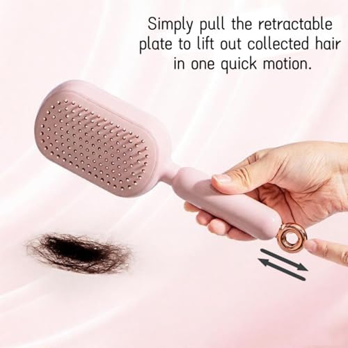 Cepillo peine masajeador retráctil para cabello blanco miniatura 3
