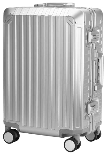 GLX2 X2 All Aluminum Luggage Suitcase 3 Sizes (20',26',29') TSA Lock Carry On Silver (20' Carry On)
