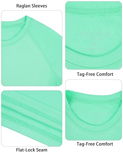 Image of Boys UPF 50+ Rash Guard Swim Shirt, Kids Youth Long Sleeve Sun Protection UV Rashguard Shirts for Water Surfing Beach