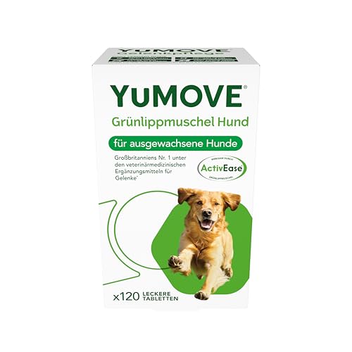 YuMOVE Grünlippmuschel Hund Gelenktabletten - 120 Tabletten - Beweglichkeit und Gelenkfunktion - Gelenktabletten für Erwachsene Hunde - Gelenktabletten für Hunde mit Omega-3 und Hyaluronsäure