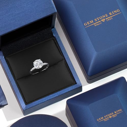 Gem Stone King 1-3 Ct White Lab Grown Diamond 900 Platinum IGI Certified Solitaire Engagement Ring For Women | F-G Color | VS1 Clarity | Platinum Ring Available In Size 5, 6, 7, 8, 94