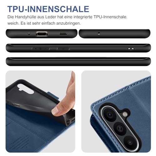 Protection Samsung Galaxy A37 5G étui rabat bleu clapet anti-espionnage