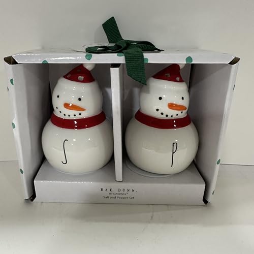 Rae Dunn SNOWMAN SALT PEPPER Shakers Ceramic