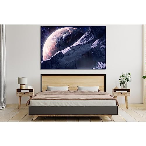 Impression sur toile haut de gamme grand astéroïde œuvre d'art moderne mural 90x60