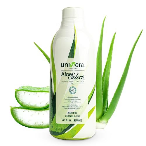 Univera Aloe Vera Juice Preminum Organic Aloe Vera Digestive Enzymes for Gut Health Immune Support & Gut Health Aloe Flavor - 30 Days Supply (33 fl oz)