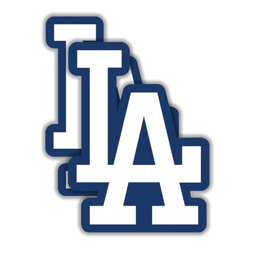 2-Pack Blue LA Logo Vinyl Sticker Decal Los Angeles Baseball Fan Art Royal Blue Aesthetic Accessories for Laptop Water Bottle Hydro Flask Tumbler Car Window Bumper Truck Cooler (5x3.7)