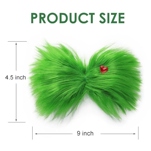 Pinza para cabello grande verde con accesorio de corazón miniatura 2