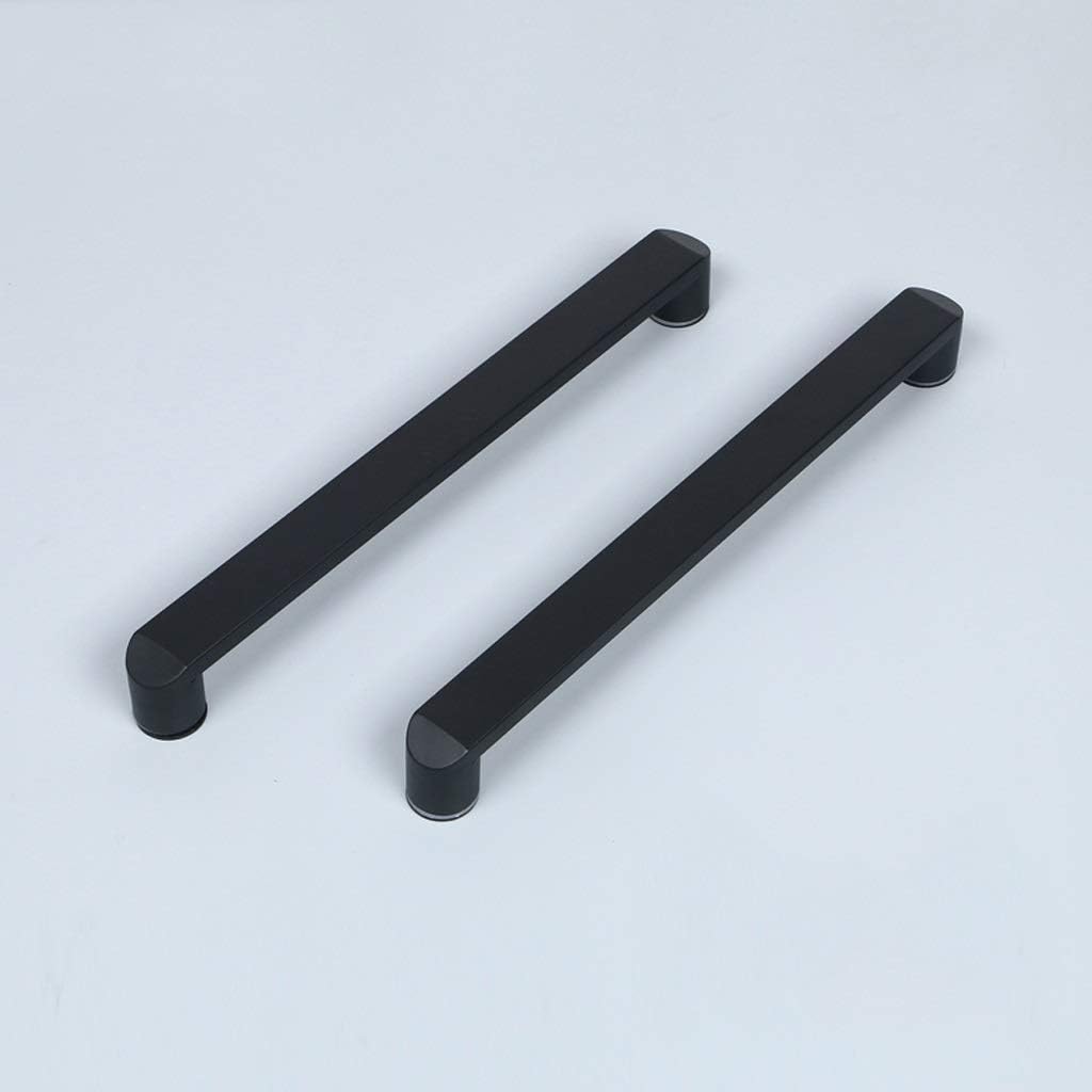 Single Shower Glass Door Handle Pull Replacement Set with Washers, Bathroom Door Knobs for Doors Interior/Exterior, Black Stainless Steel (Size : 44cm)