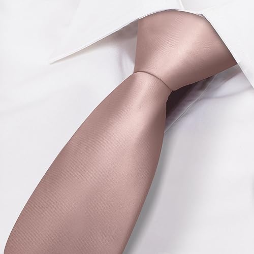 Image of Men's Classic Satin 3.15 inch Soild Color Necktie Wedding Business Tie & Gift Box