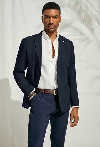 Image of PJ PAUL JONES Mens Casual Blazer Lightweight Linen Sport Coat 2 Button Unlined Suit Jackets