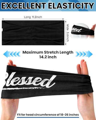 Image of Shihanee 6 Pcs Christian Headbands for Men Jesus Athletic Sweatbands Moisture Wicking Football Baseball Sports Hair Bands