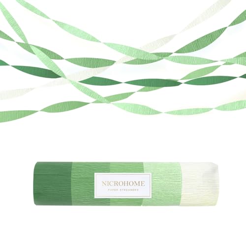 NICROHOME EUR Wedding Party Dekorationen, 5 Rolls Gradient Green Crepe...