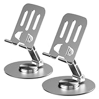 XunyLyee 2 Pack Phone Stand, Adjustable Phone Holder Stand For Desk, Full Aluminum Desktop Holder Stand for iPhone 17 16 15 14 13 12 11, Galaxy S24 Ultra S23, All 4\"-8\" Mobile Phones - Grey