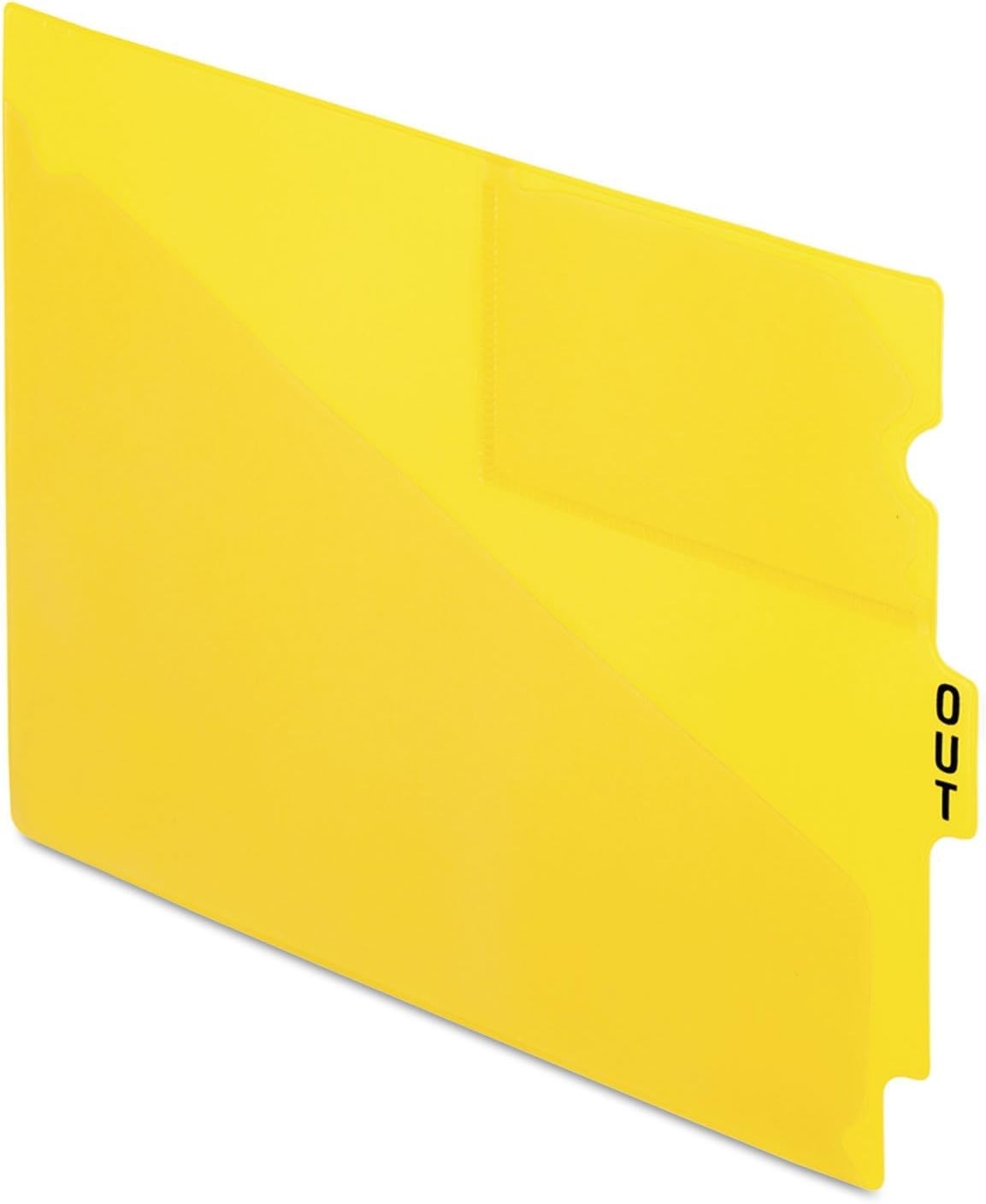 Pendaflex 13544 Endlasche Vinyl Outguides mit Mittellasche gedruckt, Briefgröße, gelb, 50 Stück